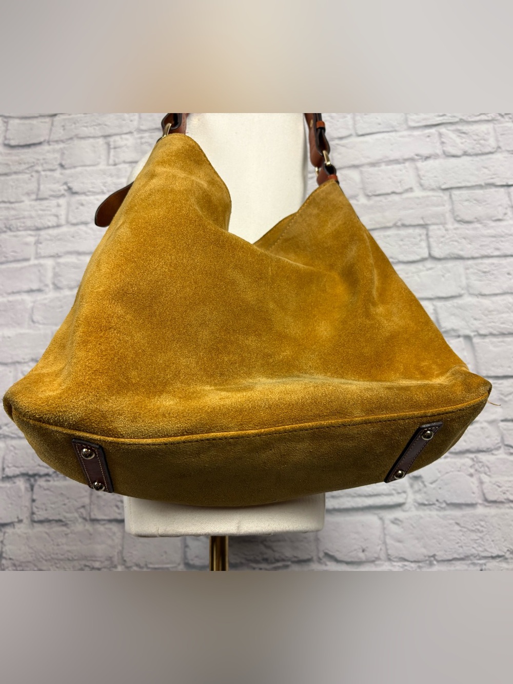 Dooney & Bourke - Mustard Suede Cooper Hobo Bag - Picture 6 of 12